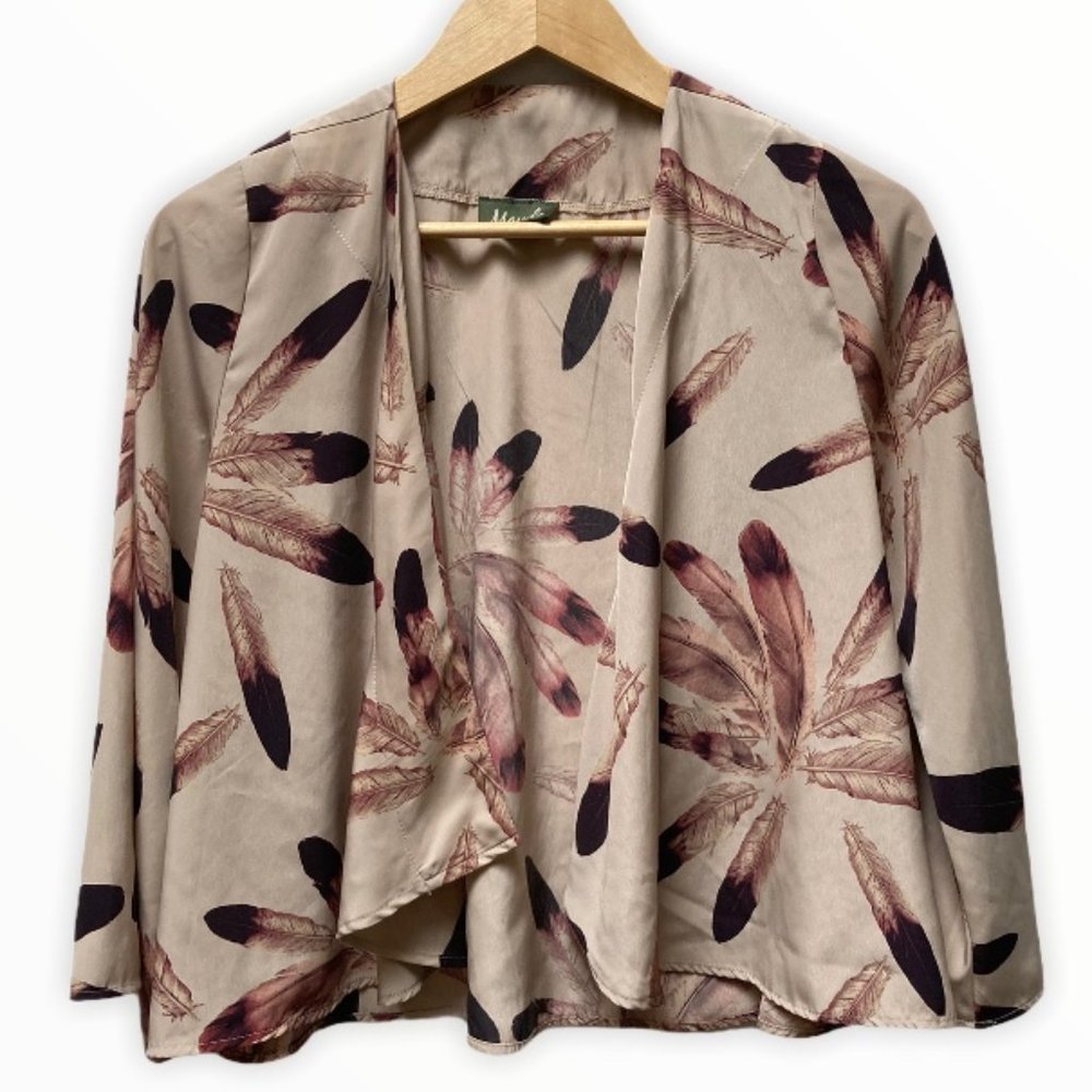 Anthropologie Open Front Waterfall Light Jacket, S